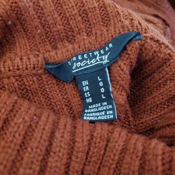STREETWEAR society sweater size Large orange top - Picture 13 of 13
